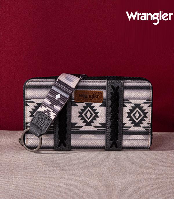 3441- Black Aztec Wrangler Wristlet