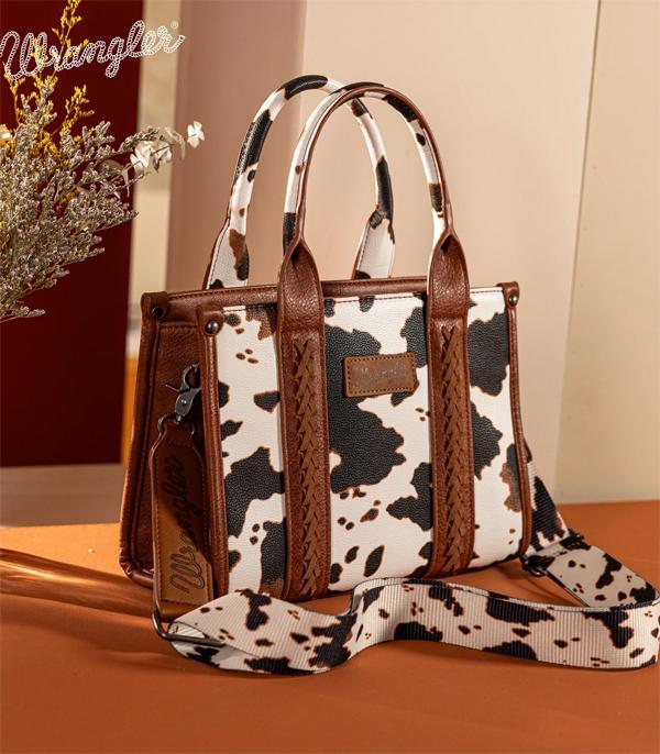 2473- Brown Wrangler Cow Print Concealed Carry Tote/Crossbody