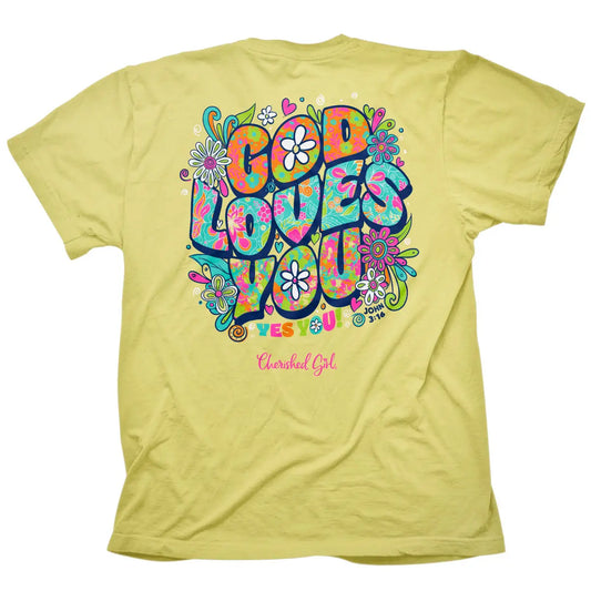 8819- God Loves You Short Sleeve T-Shirt [CHERISHED GIRL]