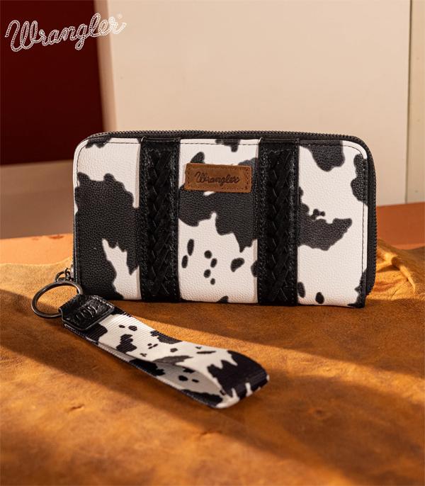 2629- Black Cow Aztec Wrangler Wristlet