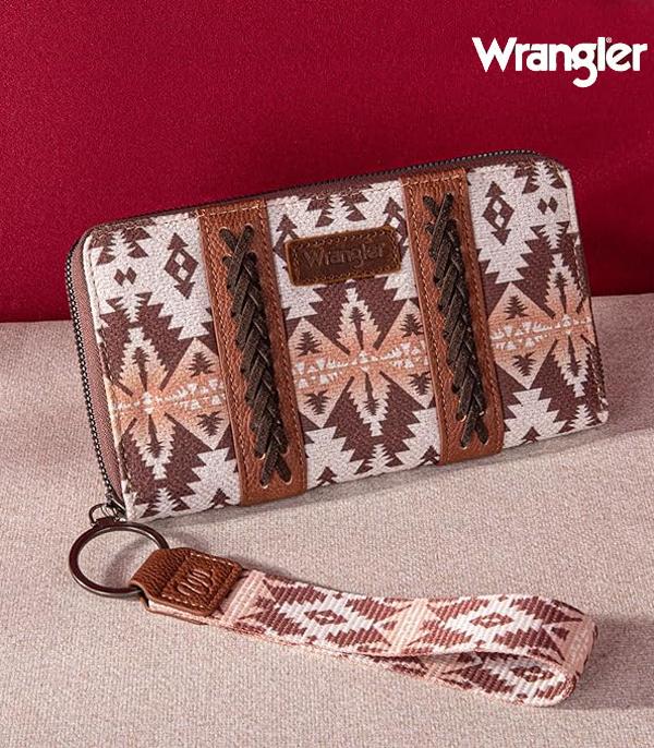 2465- Light Coffee Aztec Wrangler Wristlet