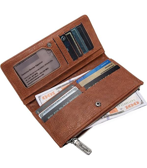 2474- Brown Wrangler Cow Print Bi-Fold Wallet