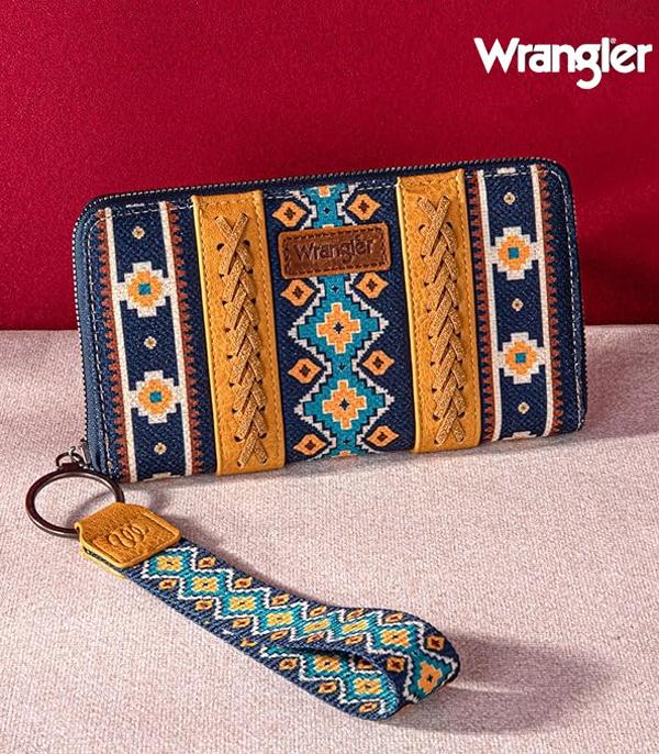 2461- Mustard Aztec Wrangler Wristlet