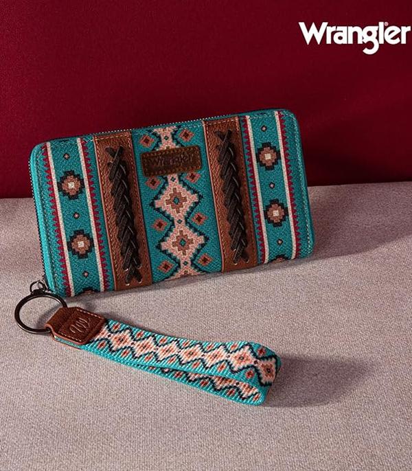 3444- Turquoise Aztec Wrangler Wristlet