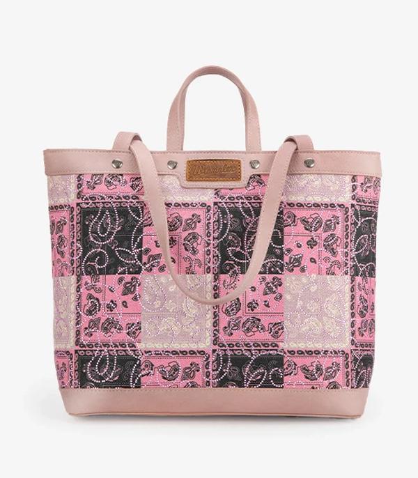 3427- Pink Wrangler Paisley Carry Tote Bag