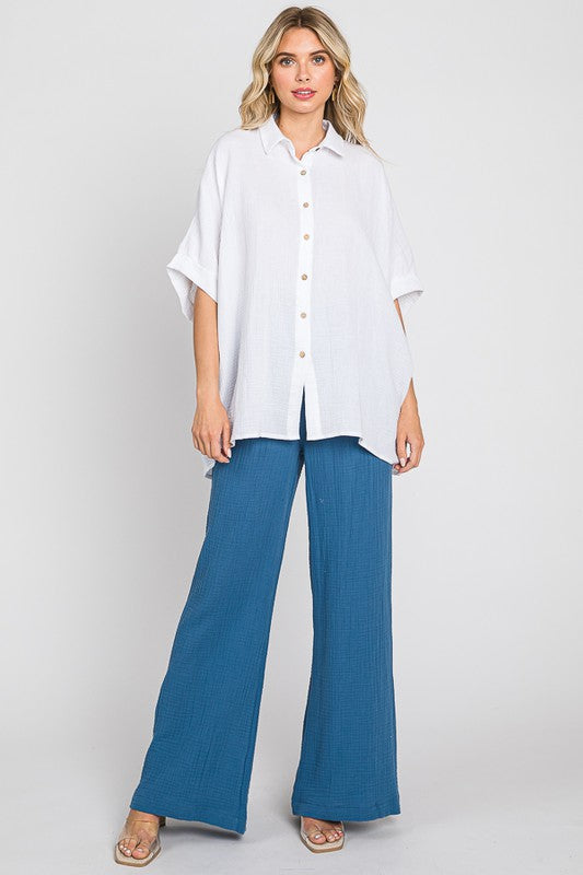 20363- Blue River Gauze Pants w/ Pockets