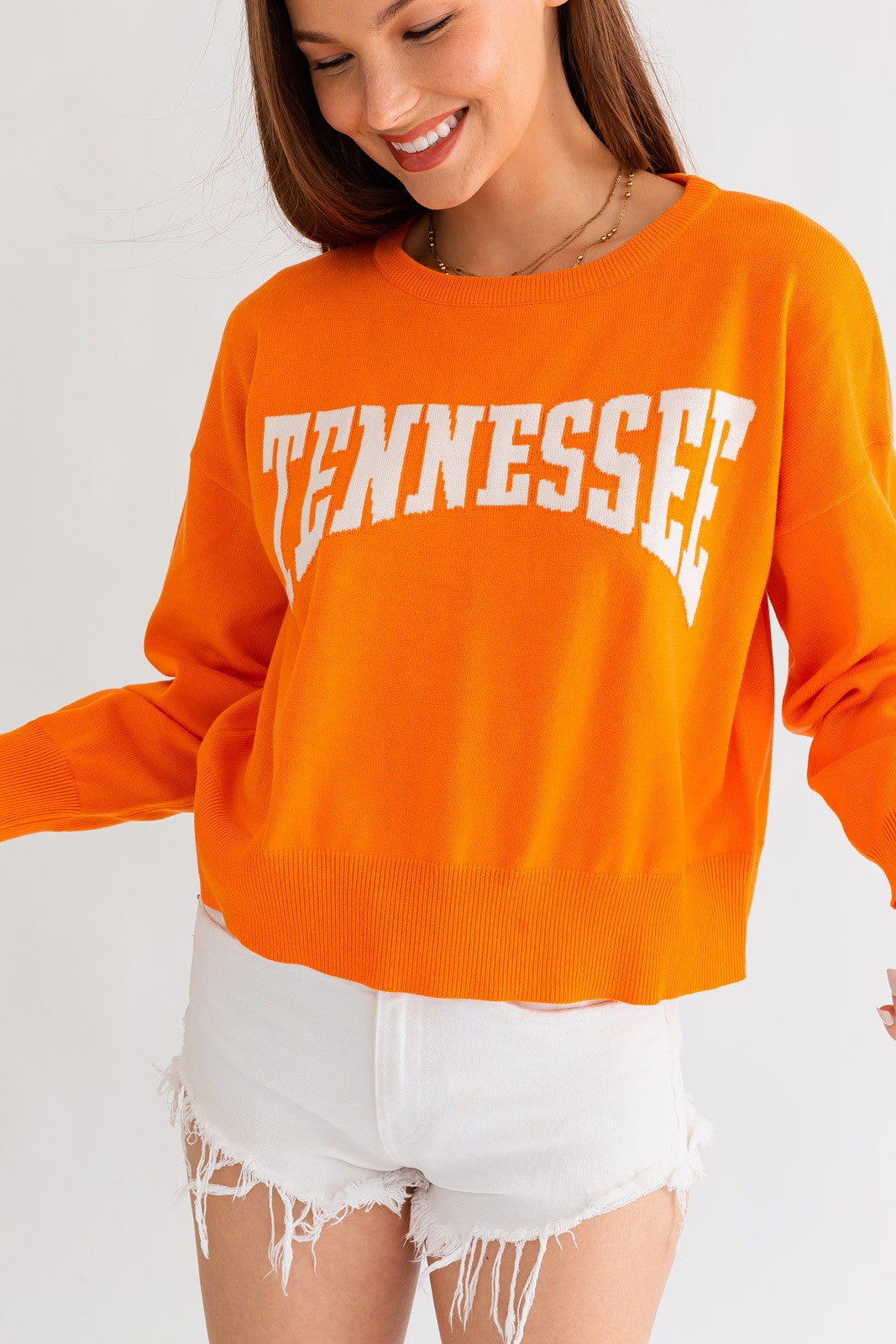 2556- Orange Sweater w/ White Tennessee *TN COLLECTION*