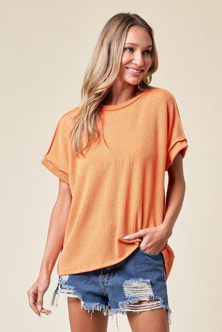 Orange Ribbed Everyday Comfy Set (TOP & SHORTS) *TN COLLECTION*
