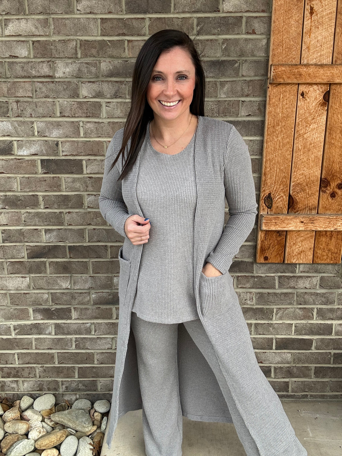 Heather Gray Unwind 3 Piece Set by Dear Scarlett