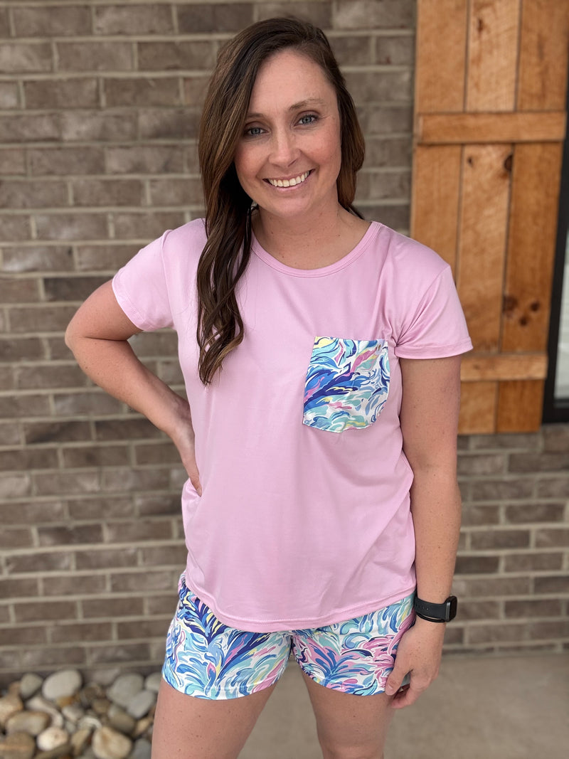 Watercolor T-Shirt Pajama Set by Simply Southern