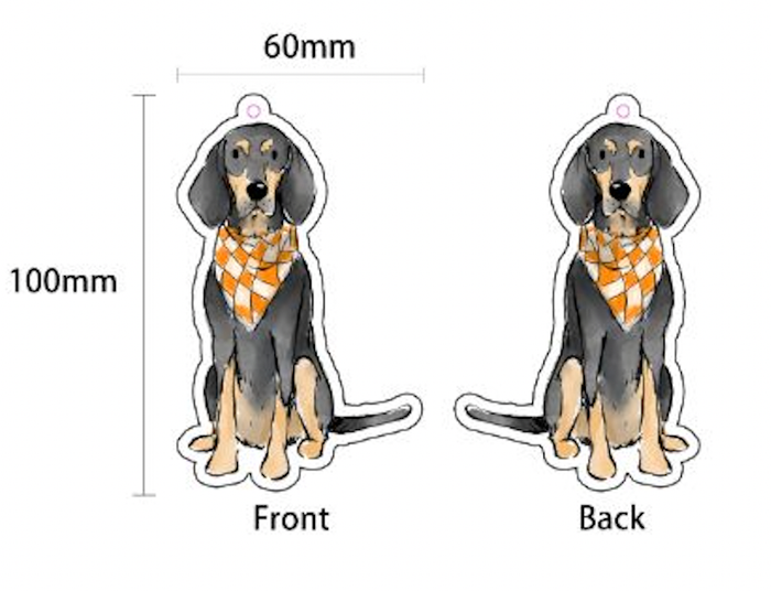 Sitting Bluetick Coonhound Dog Tennessee Air Freshener
