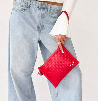 Veda Woven Crossbody and Clutch Bag