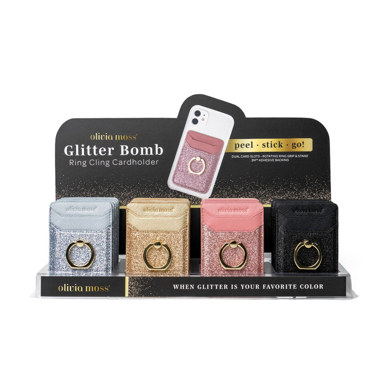 496- Olivia Moss® Glitter Bomb Ring Cling Cardholder