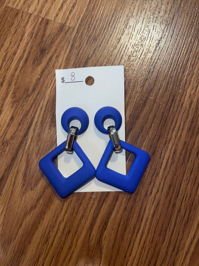 8827- Royal Blue Soft Double Earrings