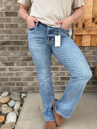 Mid Rise Light Wash Bootcut Judy Blue Jeans