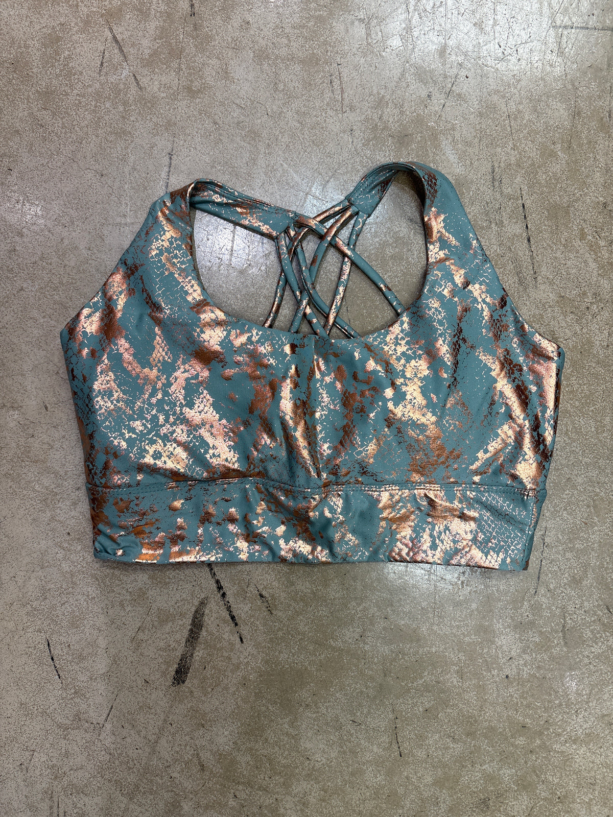 (2) Antique Sage & Rose Gold Sports Bra *FINAL SALE* DOOR BUSTER