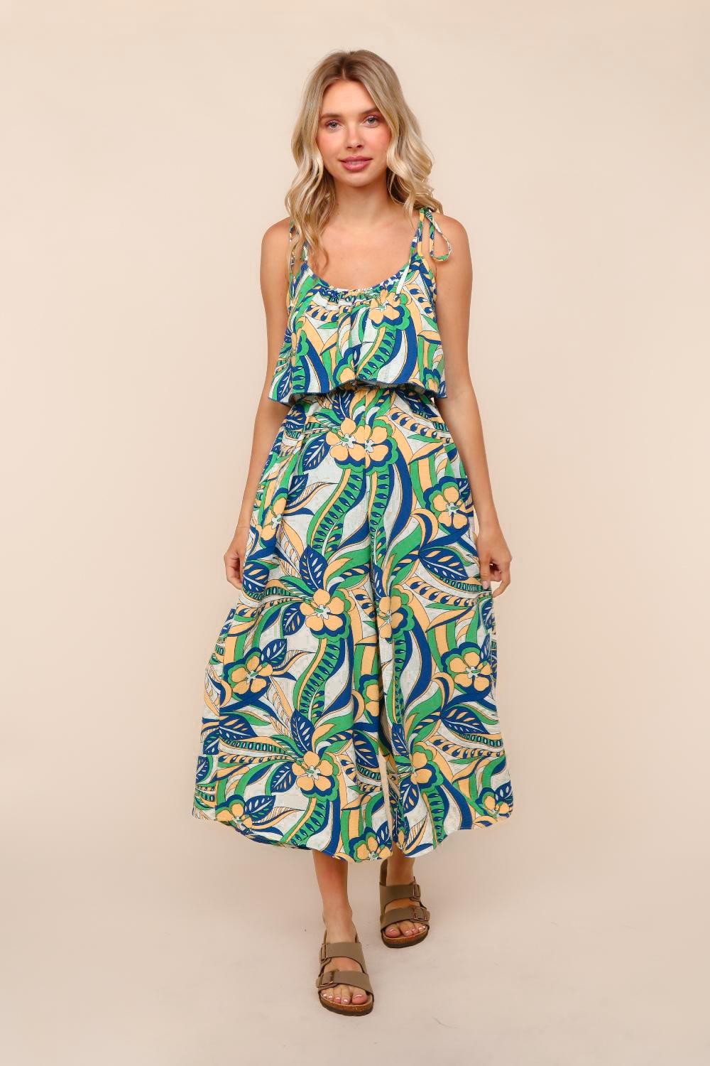 Tropical Floral Fit & Flare Jumpsuit