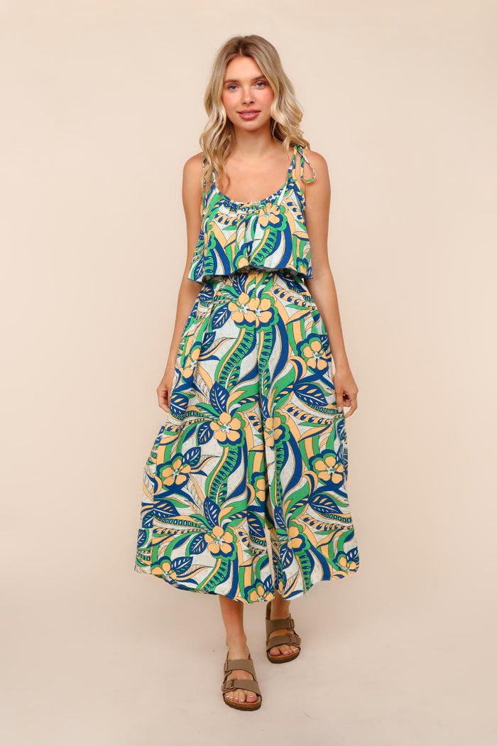 Tropical Floral Fit & Flare Jumpsuit
