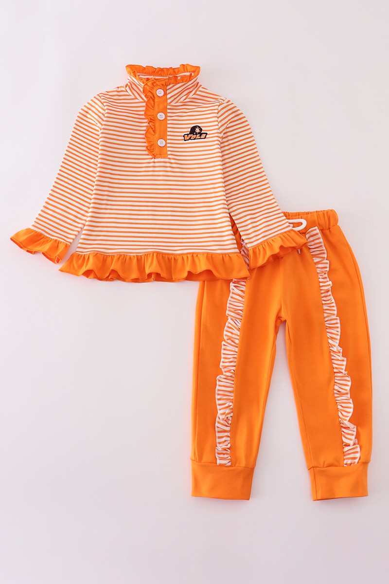 Orange Tennessee Applique Stripe Ruffle Pants Set *TN COLLECTION*
