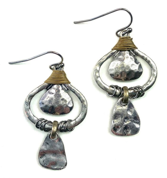 8563- Wrapped Collage w/Dangle Earrings