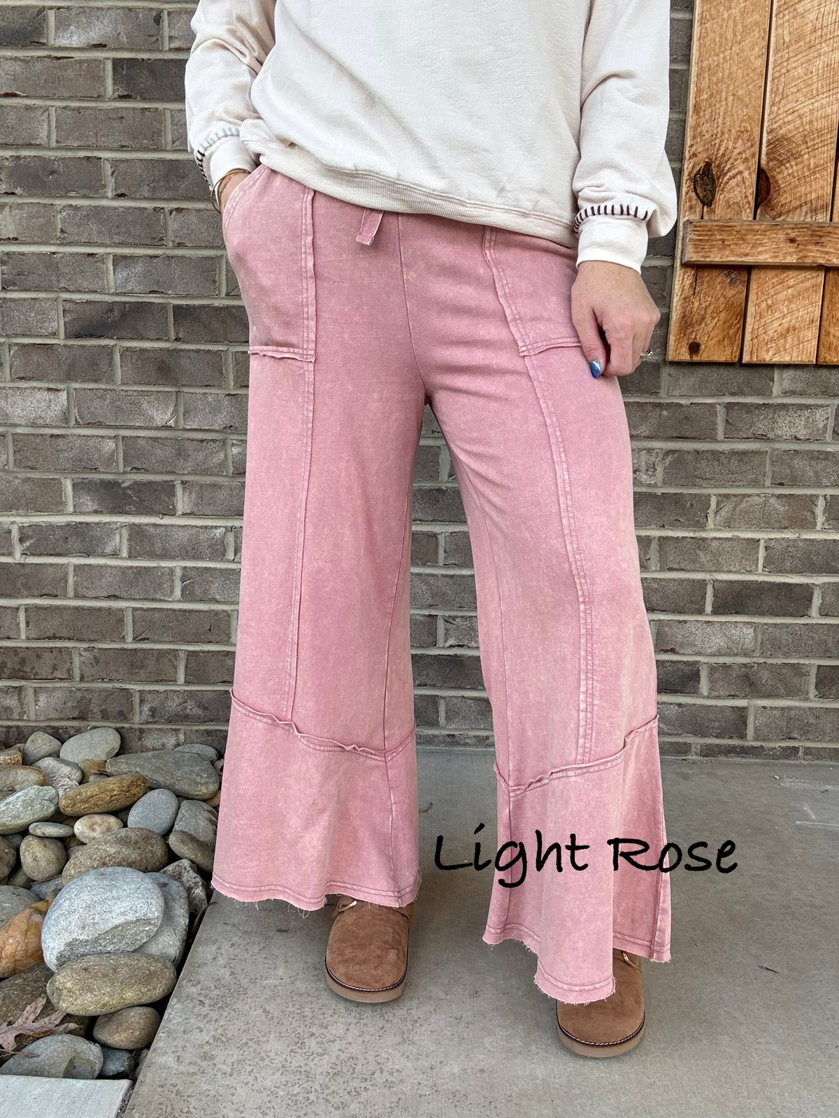 Exposed-Seam Flare Hem Pants with Pockets by Zenana *MULTIPLE COLORS*