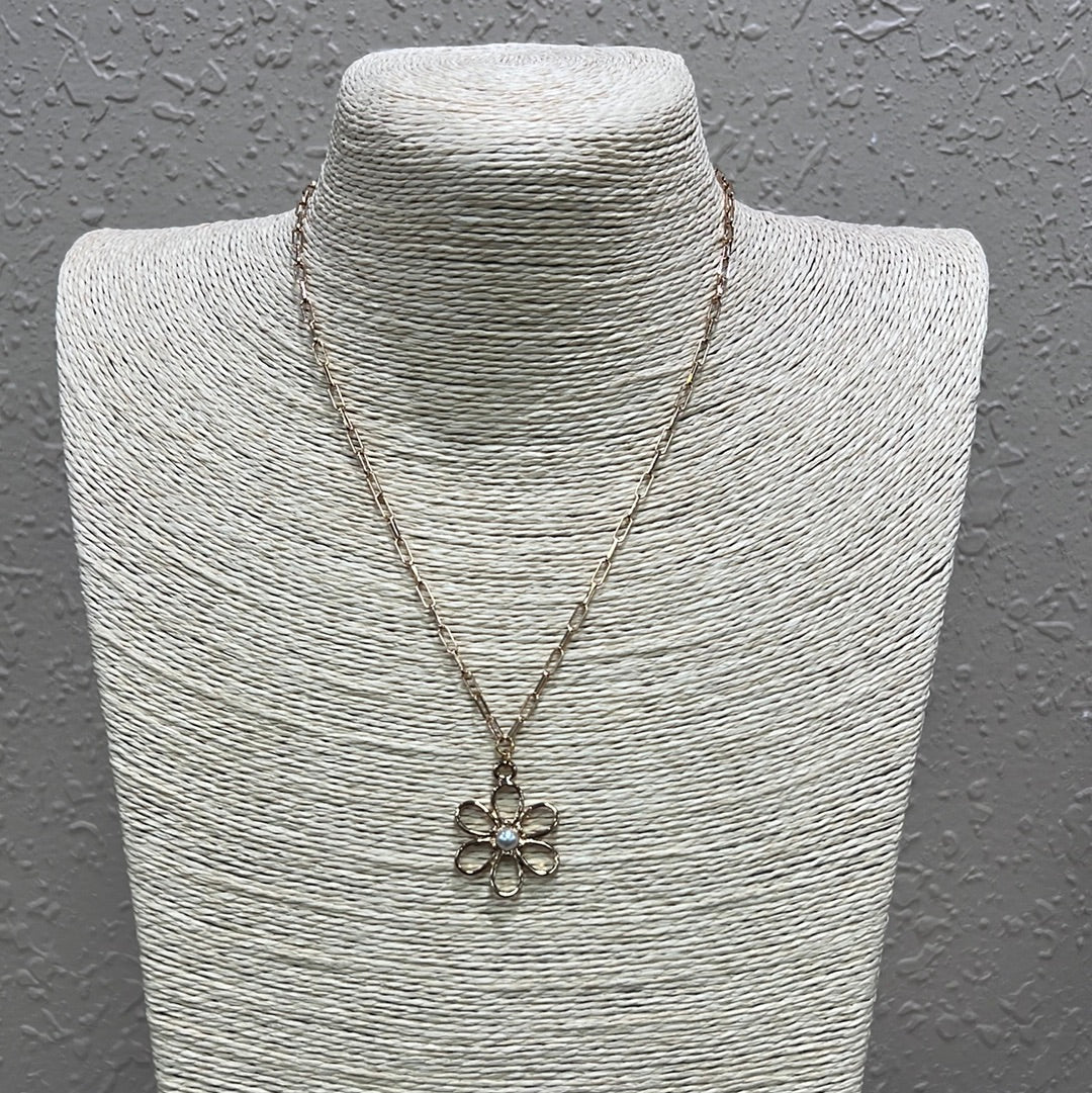 505- Gold Flower Dainty Necklace