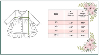 Kids Cream & Burgundy Floral Ruffle Button Pocket Fall Dress *KIDS*