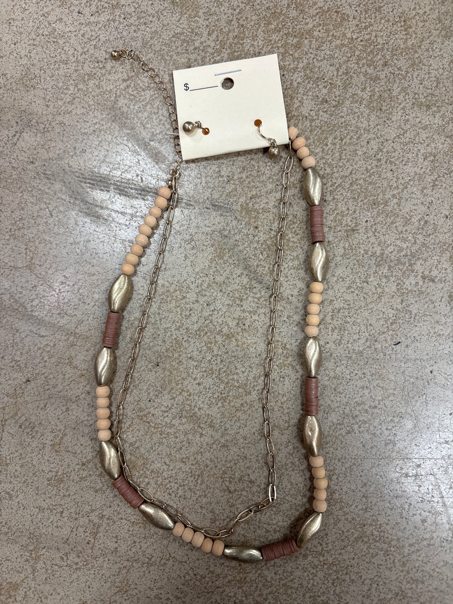 Brown And Neutral Color Beaded Layer Necklace