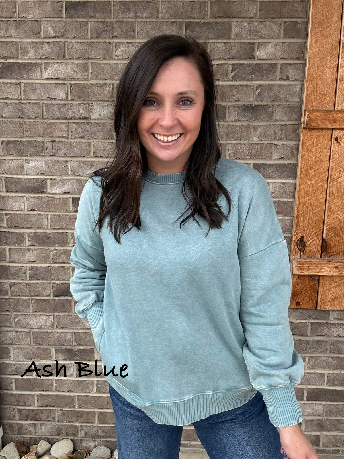 Acid Wash Fleece Hi-Low Hem Pullover with Pockets by Zenana *MULTIPLE COLORS*