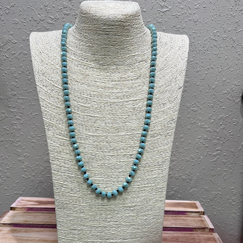 622- Light Blue Beaded Necklace