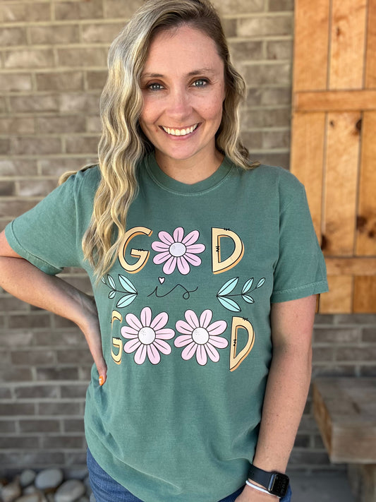 2900- God Is Good Green Version Graphic T-shirt