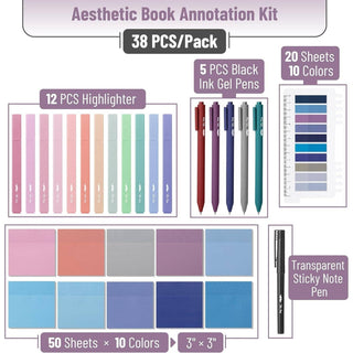 Mr. Pen- Aesthetic Book Annotation Kit, 38 pcs, Aesthetic