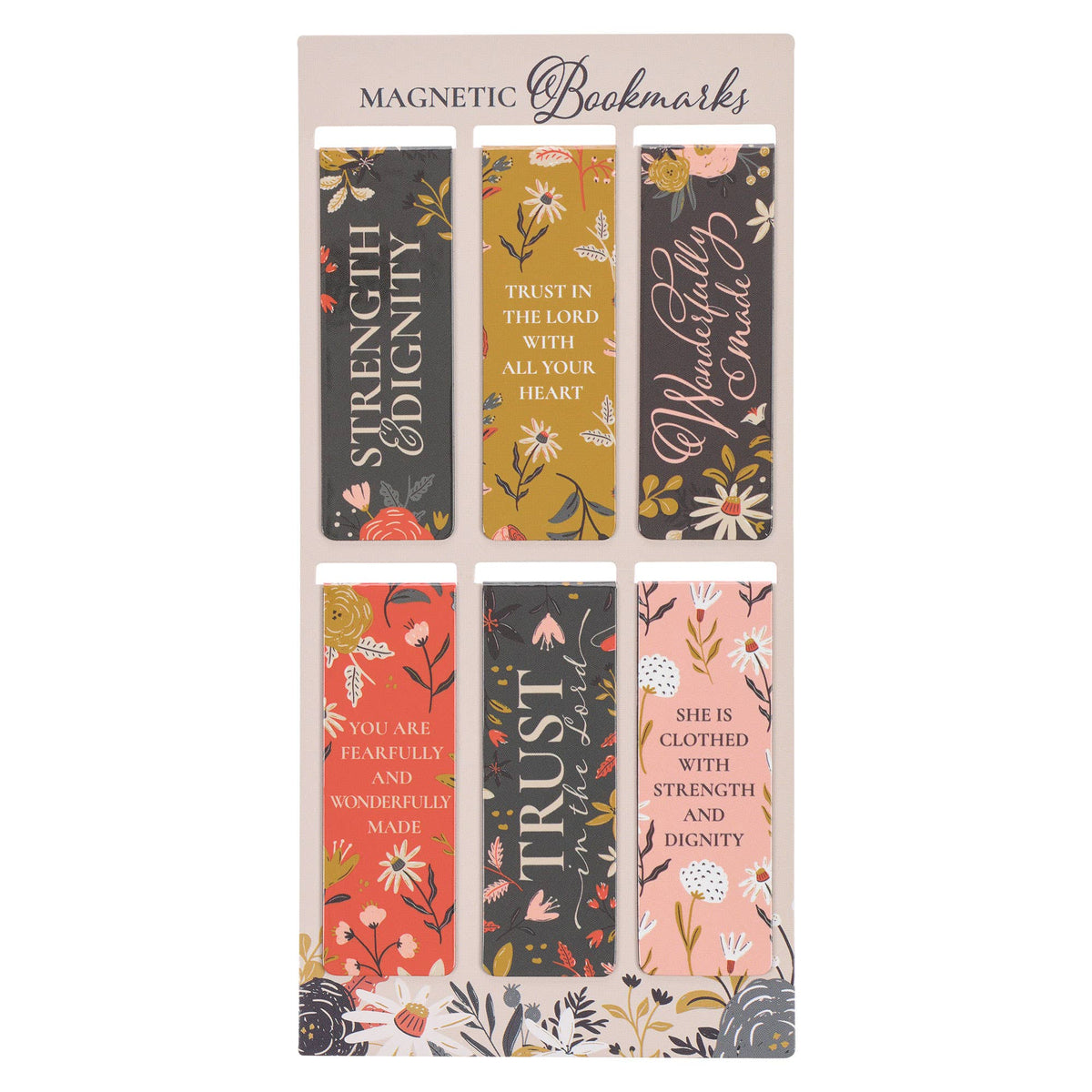 3406- Magnetic Bookmark set Warm Florals