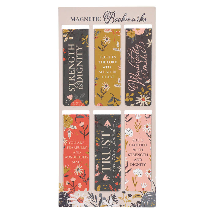 3406- Magnetic Bookmark set Warm Florals