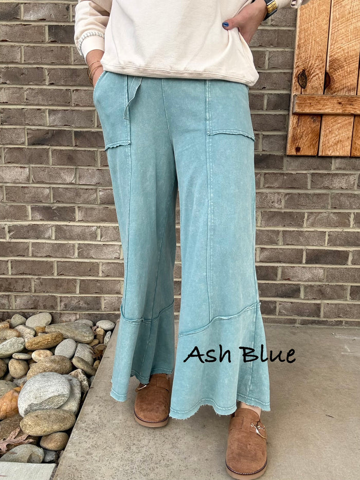 Exposed-Seam Flare Hem Pants with Pockets by Zenana *MULTIPLE COLORS*