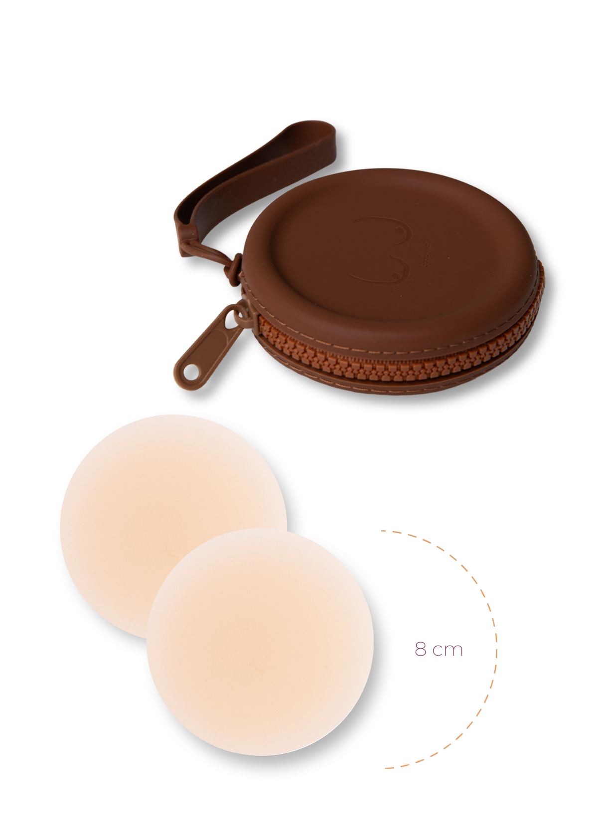 Silicone Travel Case + x1 Pair of "Headlight Hiders": Dusty Pink / 8cm / Light Tint