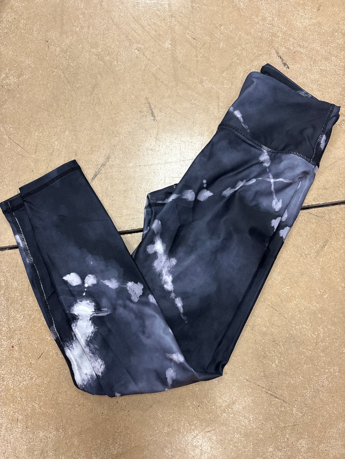 (23) Black and White Full Length Tie Dye Leggings *FINAL SALE* DOORBUSTER*