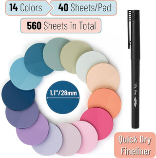 Transparent Sticky Notes, 560 Pcs, Pastel Colors, Round