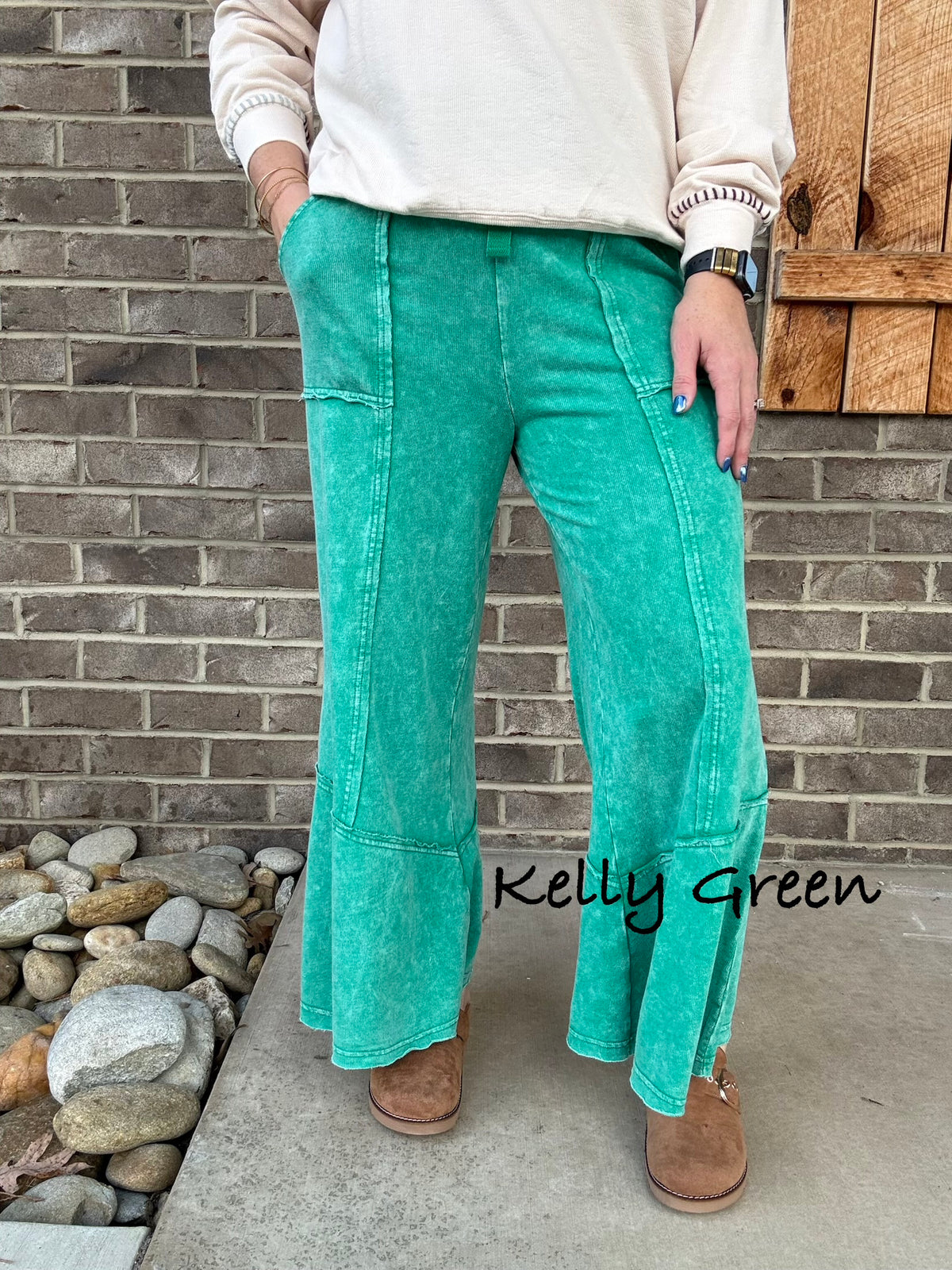 Exposed-Seam Flare Hem Pants with Pockets by Zenana *MULTIPLE COLORS*