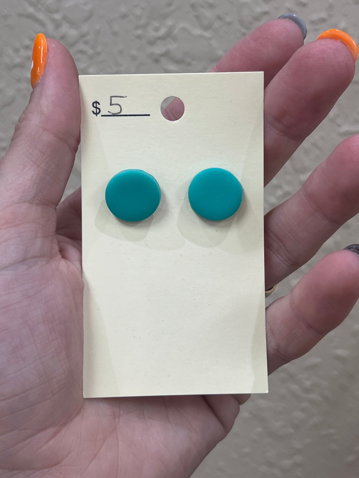 2931- Turquoise Small Clay Post Back Earrings