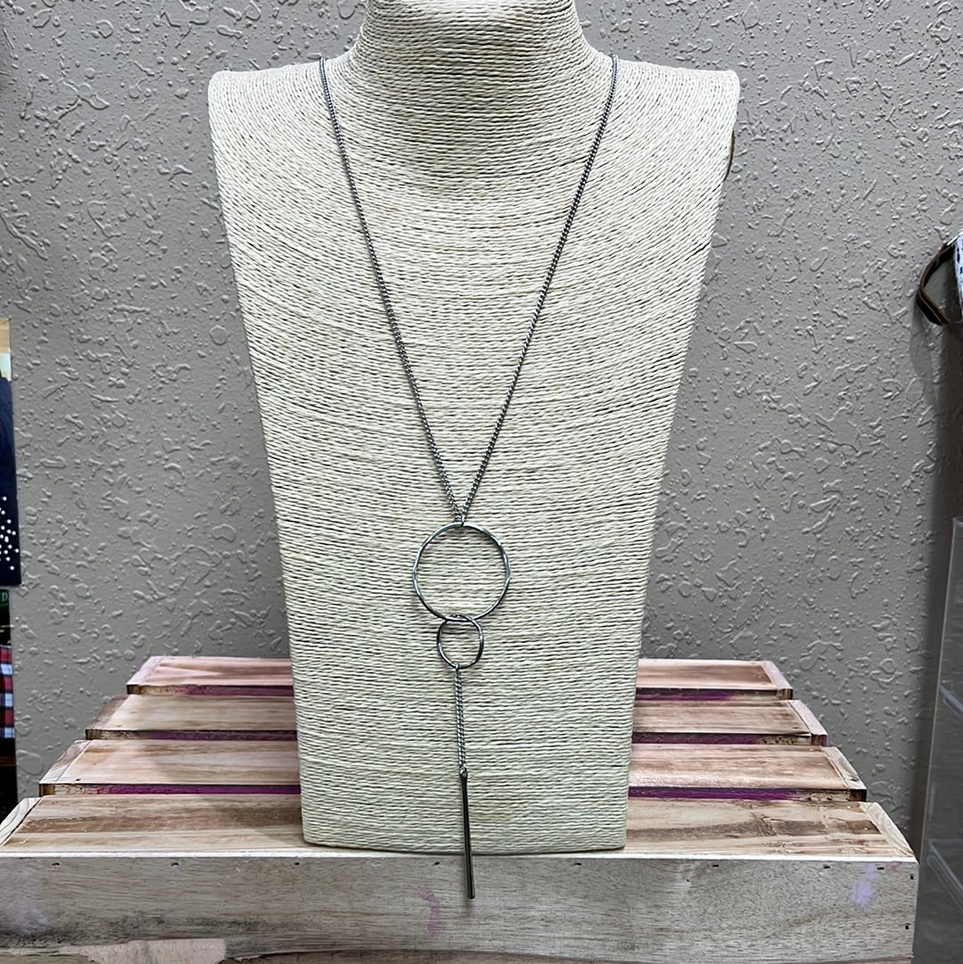 726- Silver Circle Chain Necklace