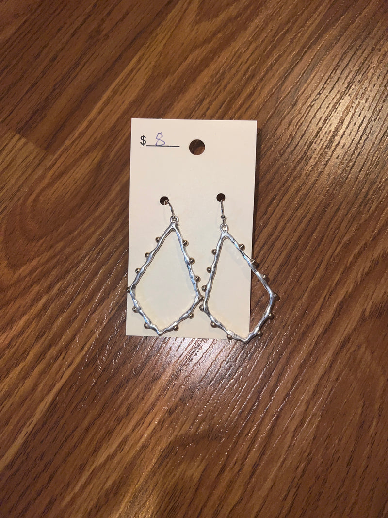 3193- Silver w/ Gold Detail Earrings