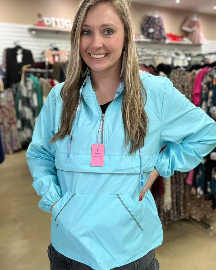 7536- Ocean 1/4 Zip Rain Pullover by Simply Southern