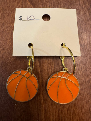 Basketball Gold Hoop Earrings