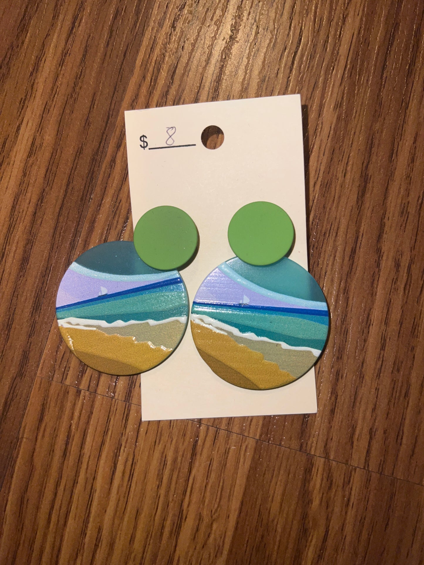 3141- Abstract Beach Pastel Acrylic Earrings