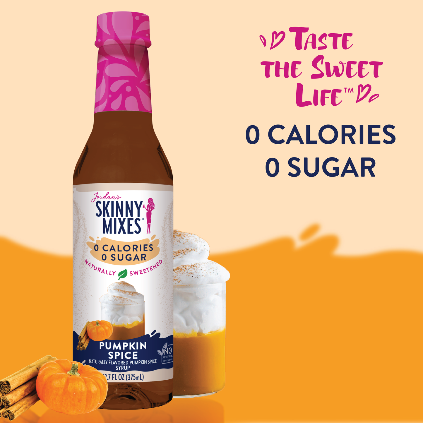 3807- Naturally Sweetened Pumpkin Spice Syrup - 375ml Skinny Syrup