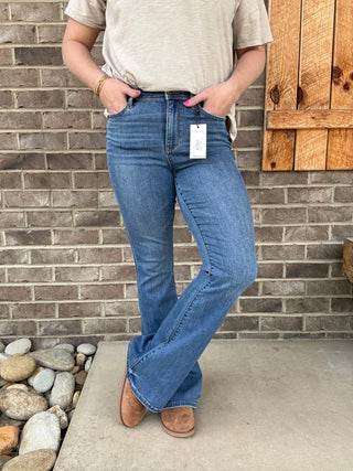 High Rise Medium Wash Flare Jeans by Judy Blue