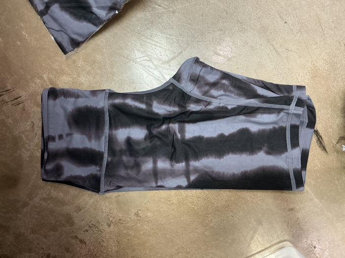 Grey and black tie dye biker shorts DOORBUSTER FINAL SALE * BIN #31