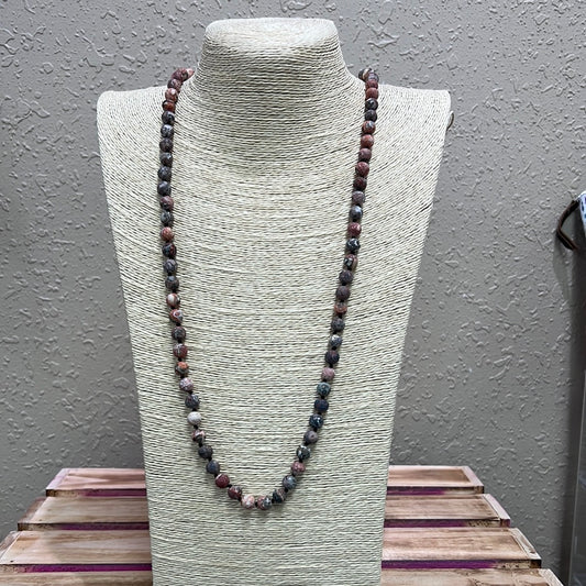 616- Pink Stone Beaded Necklace