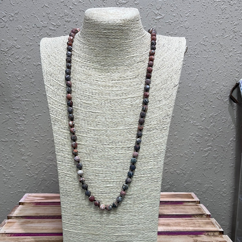 616- Pink Stone Beaded Necklace